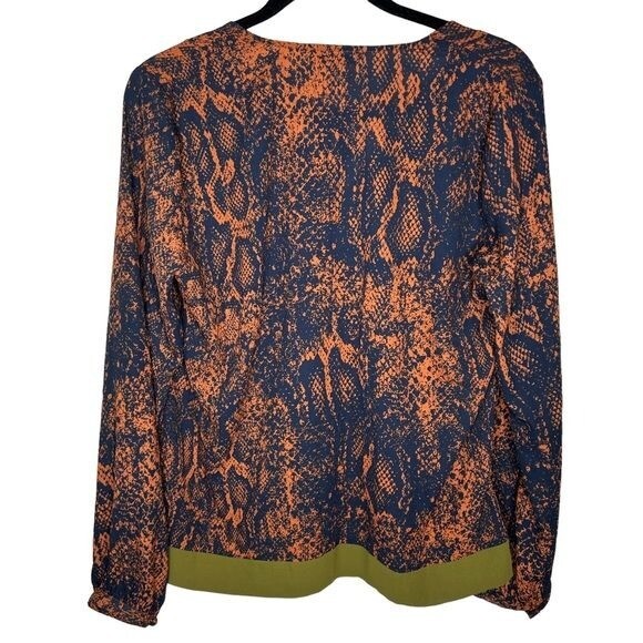 Cabi #101 Border Wrap Python Print Blouse Women's… - image 3