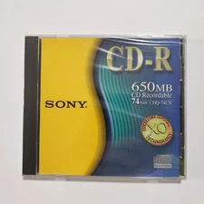 1 Sony CD-R Recordable CD 650 MB, 74 Minutes Compact Disk NEW