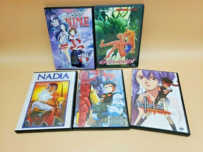 Lot Of 5 Anime DVDs Arc the Lad, Getter Robo, Princess Nine, Excel Saga, Nadia