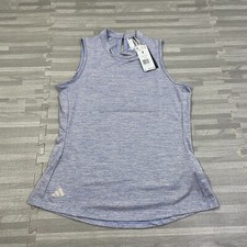 adidas Golf Essentials Sleeveless Polo Shirt Womens S Heather Blue Fusion 65