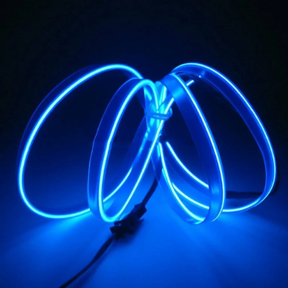6.6FT LED Blue Car Interior Decor Atmosphere Wire Strip Light Lamp Accessories - Image 2 of 4