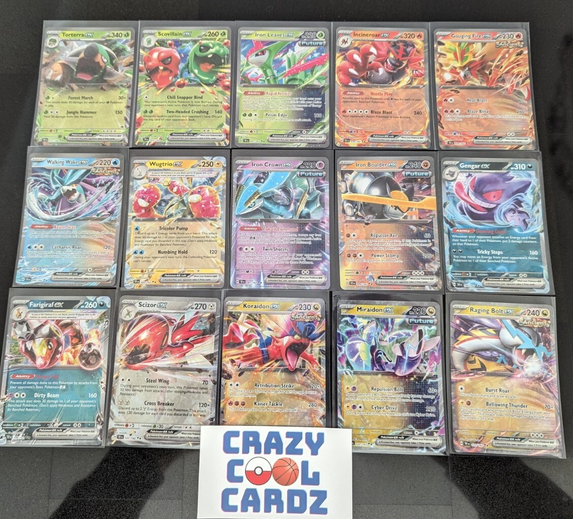 ⭐Lot 15 Pokemon Complete Set eX Cards SV Temporal Forces Double