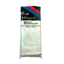 Vintage Goldenweve White Plain Handkerchiefs Set of 12 Mens Hankies