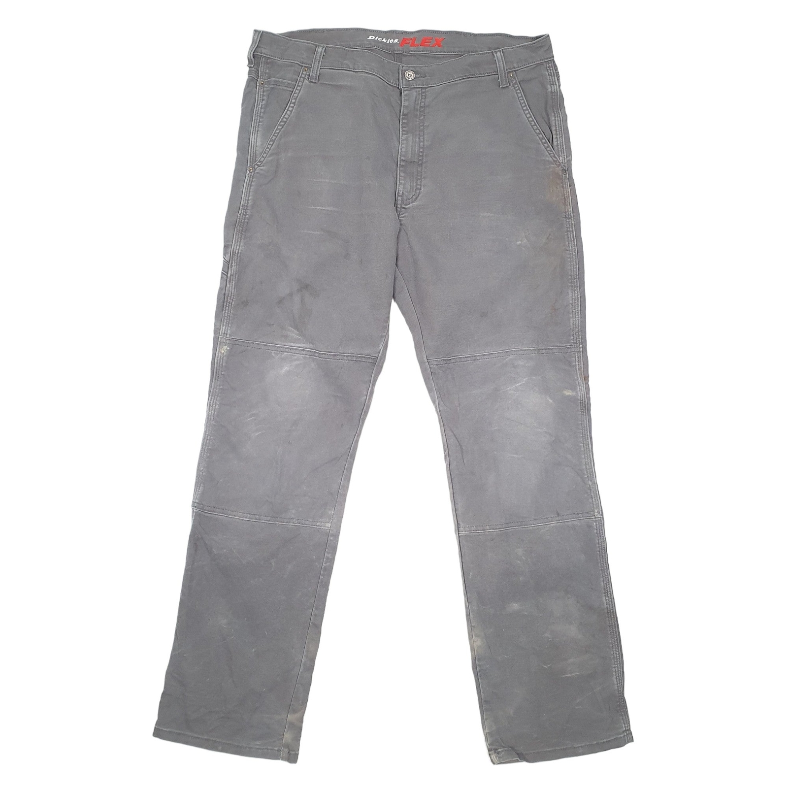DICKIES Flex Stretch Carpenter Workwear Trousers Cotton Grey Mens W38 L34 image 2