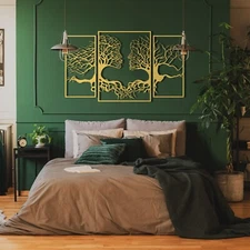 Gold Abstract Metal Tree Art – Modern & Unique Wall Decor