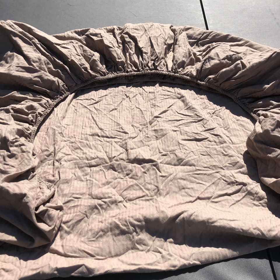 Charter Club Sábanas Completas Planas + Ajustables Clásicas Marrón Damasco Rayas Algodón Foto 3 de 4