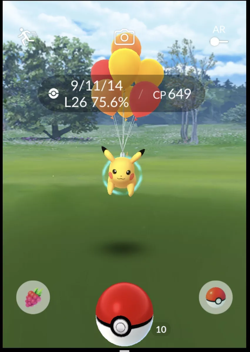 Non-Shiny Flying Okinawa Pikachu - New Balloon - Pokemon Go Trading ☑️