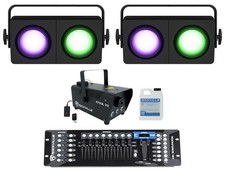 2 Chauvet DJ SHOCKER P2 RGBA WW Party Stage Blinder Lights DMX Controller Fogger
