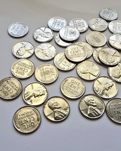 1943 D Higher Grade Roll of 50 VF-AU Lincoln Steel Cents Wheat Penny Cleaned