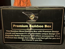 HOVANZO Premium Large Bamboo Storage Box with Accessories