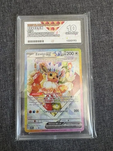 Eevee Black Star Promo 174 Prismatic Evolutions ACE 10 Perfect Sub Grades