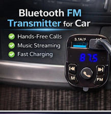 Bluetooth 5.0 Car FM Transmitter Wireless Adapter  PD Fast Charge 2 USB  Hands