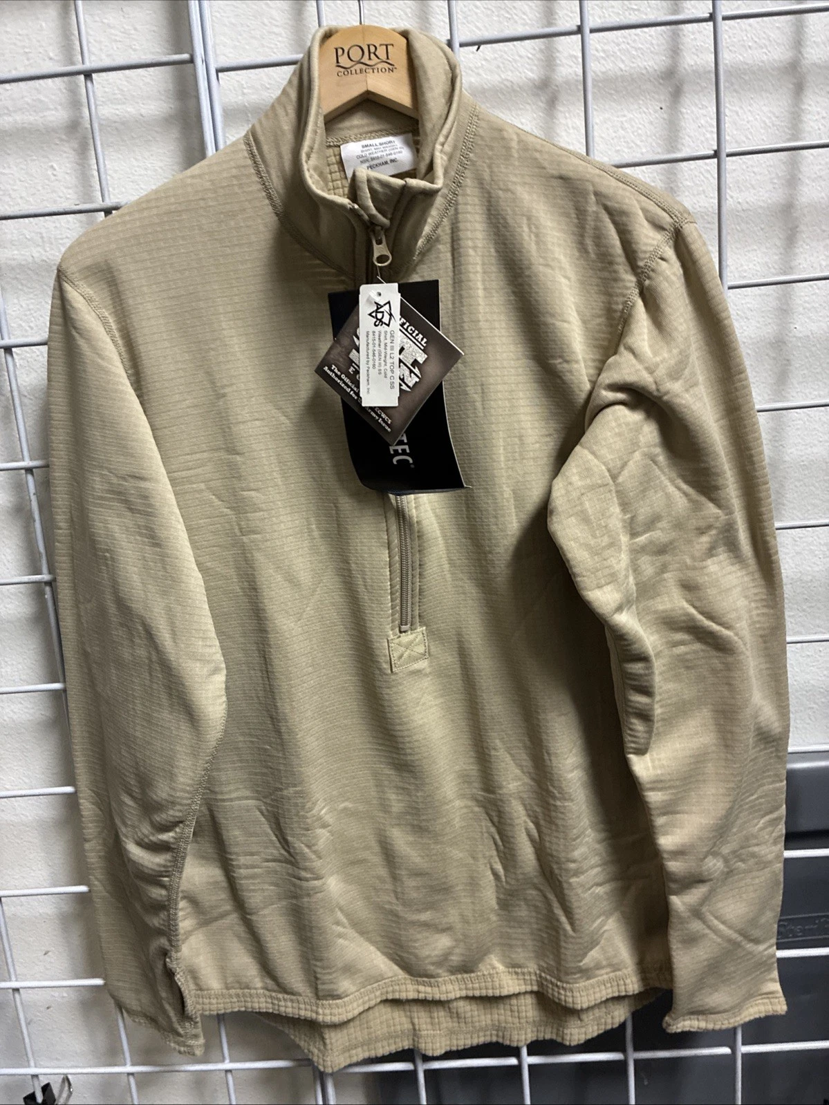 GEN 3 USGI SMALL SHORT TAN GRID FLEECE WAFFLE UNDERSHIRT MID WEIGHT NWT