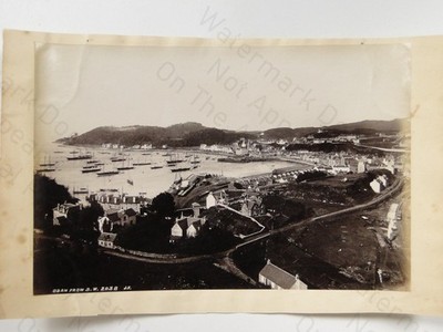 Oban Fm SW Harbour Bay Segelyachten Schottland James Valentine um 1880 Vintage Foto