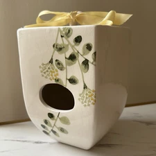 Vintage Rare Magenta Vines Floral Birdhouse- Not Rae Dunn M Stamped Studios