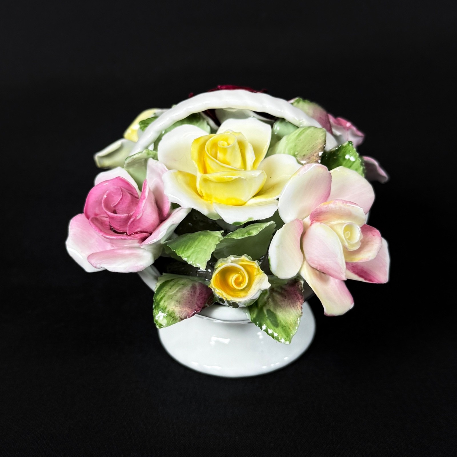 Royal Doulton Bone China Rose Flower Basket Made in England 