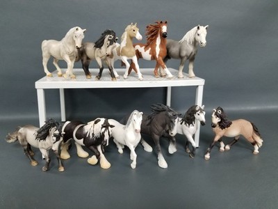 Schleich Horse Figures Lot of 10+ Retried Mares and Stallions Assorted Breeds