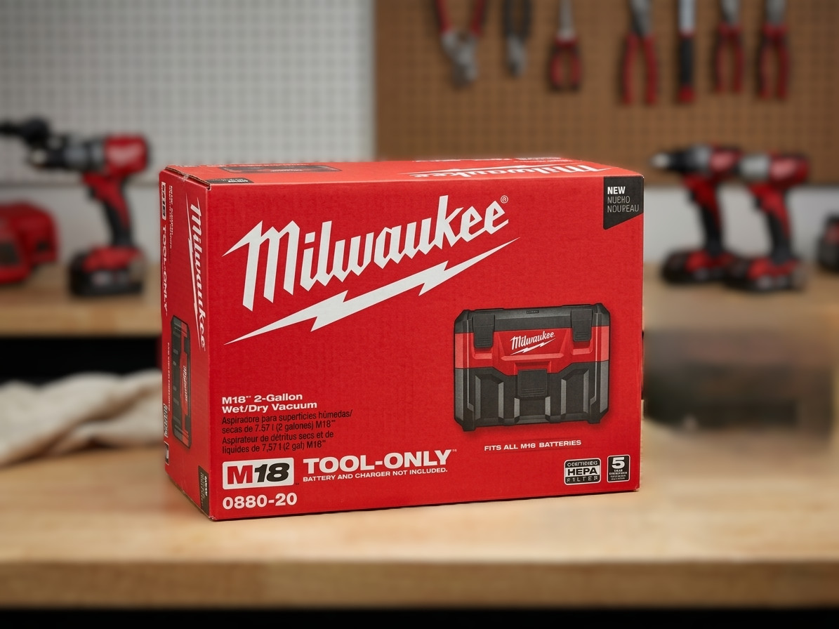 Milwaukee 0880-20 M18 18V WetDry Vacuum w Crevice Tool - Bare Tool