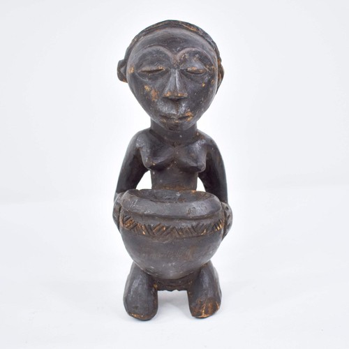 Luba Kneeling Female Figure with Bowl Congo - Picture 2 of 14