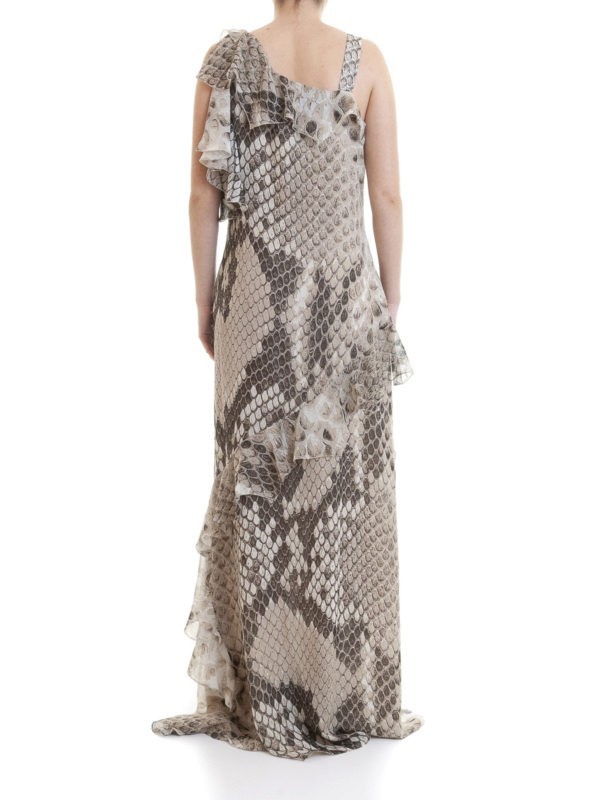 Roberto Cavalli Macro Python print ruffled maxi d… - image 3