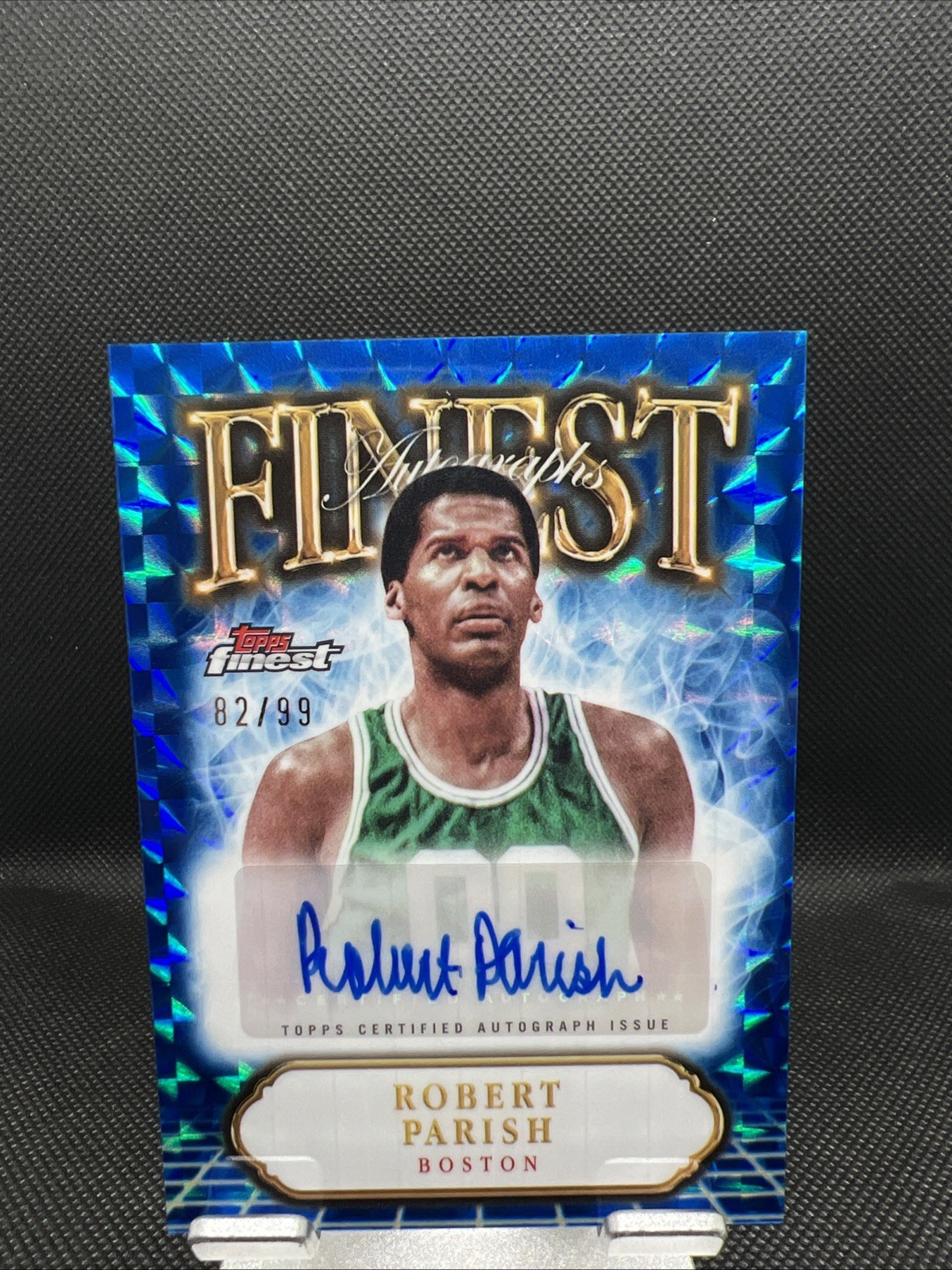 2024-25 Topps Finest Robert Parish #FA-RP Blue Geometric Auto /99