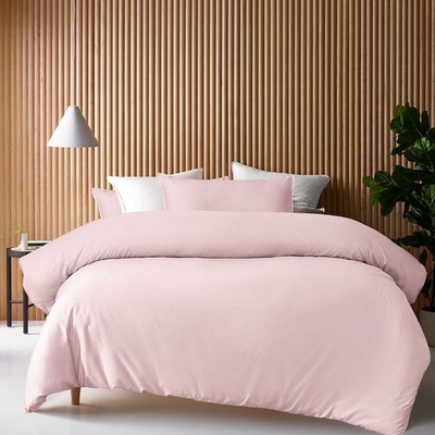 Accessorize 400TC Blush Bamboo Cotton Double Stitch Quilt Cover Set
