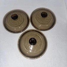 Pyrex Lid Amber Visions Corning Glass V-1-C 6-inch Replacement Lid Lot Of 3