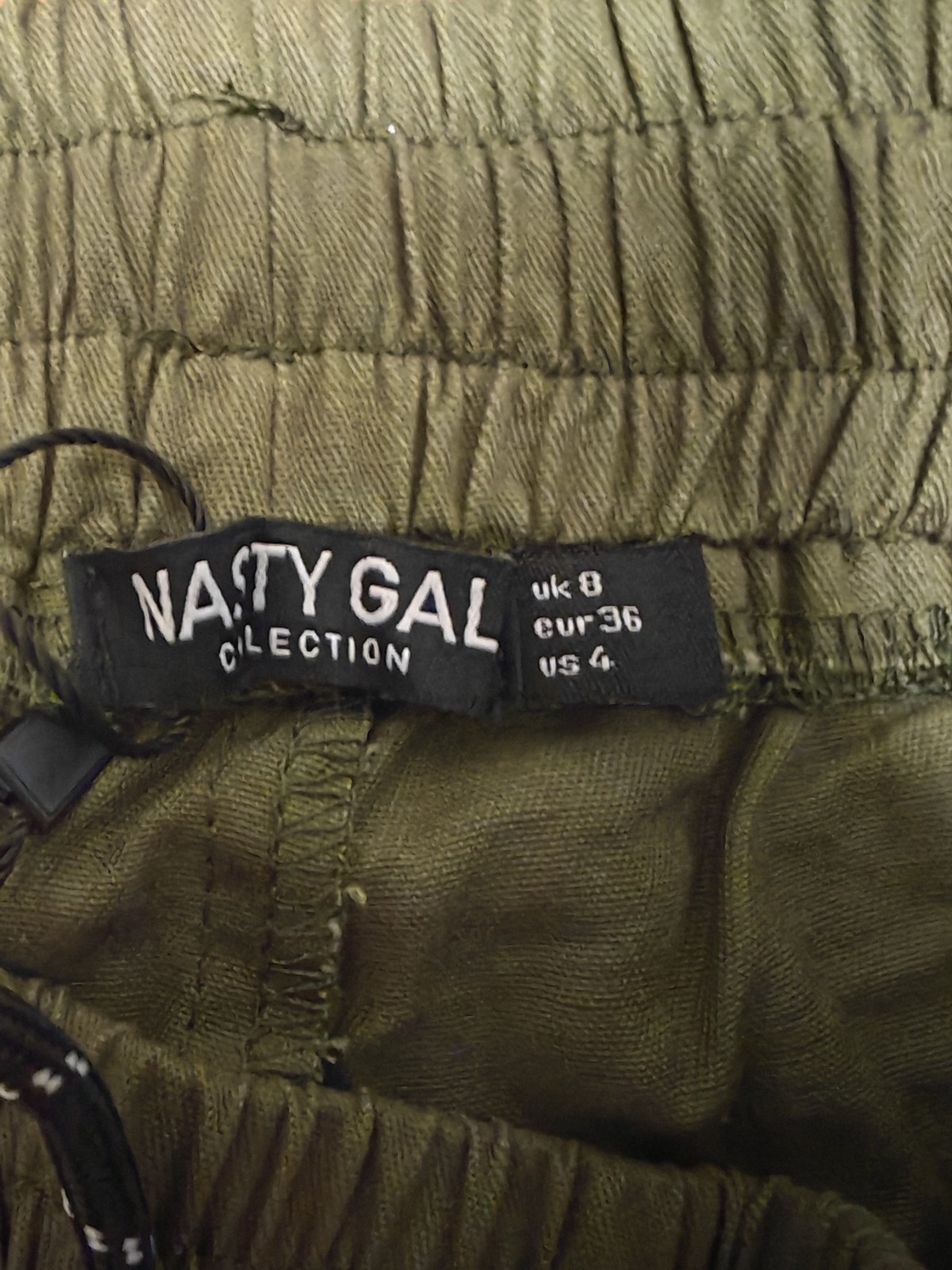 Nasty Gal Zip Pocket Cargo Pants Women 8uk Khakis/Green Pre-owned Nwt image 2