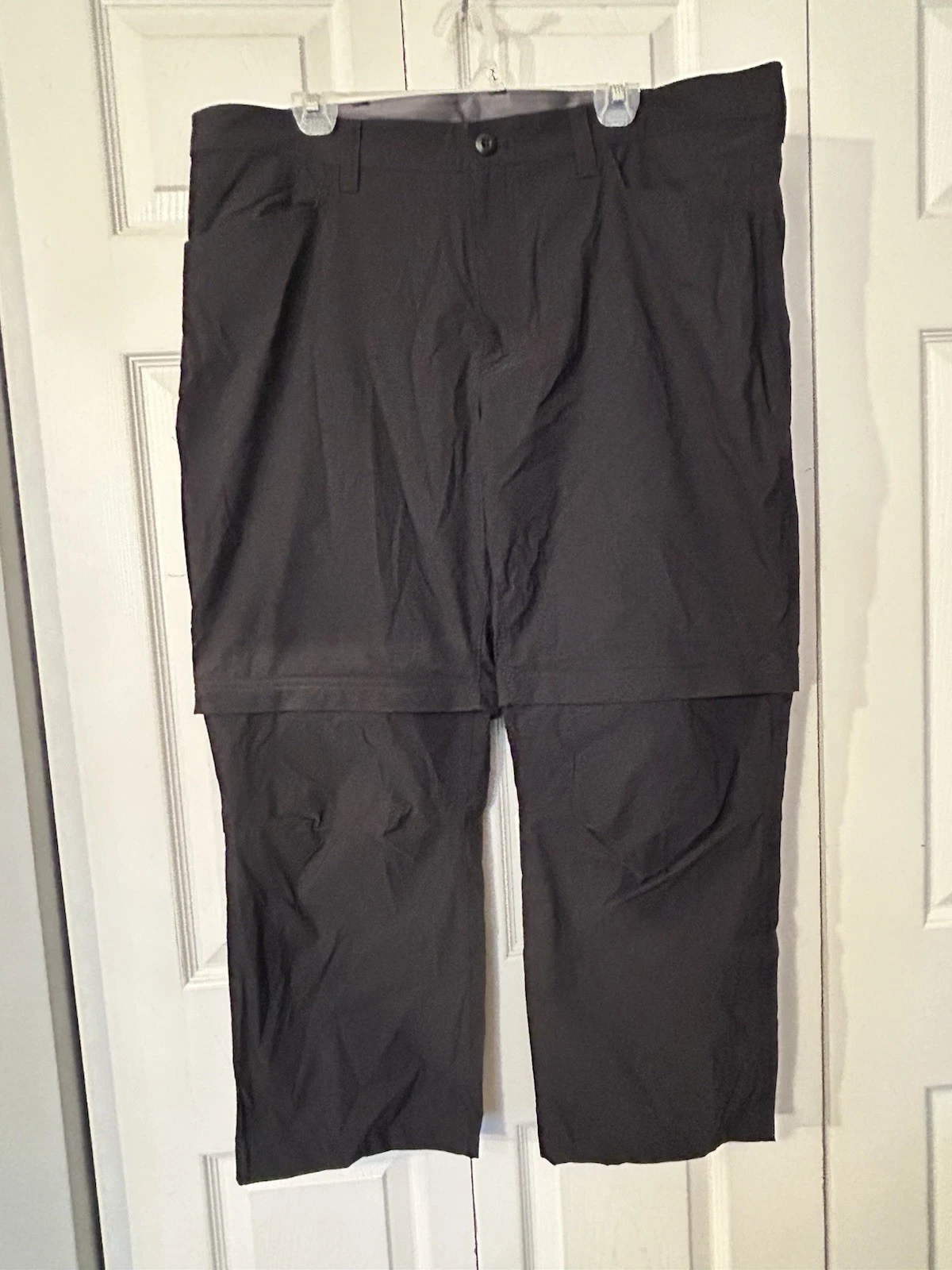 Eddie Bauer Pants Mens Sz 40x30 Convertible Tech Hiking Flat Front Nylon Stretch