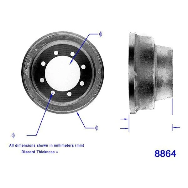 For Ford E-350 Econoline Club Wagon 81-89 Bendix Global Premium Rear Brake Drum Foto 2 de 2