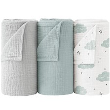 Muslin Swaddle Blankets, 40 x 38 inches Baby Swaddle for Boys and Girls, Soft...