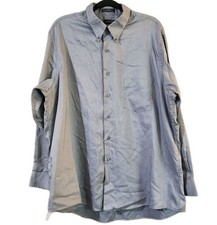 Arrow Mens Pique Dress Shirt Size XL 17.5 34/35 Gray Long Sleeve Button Down