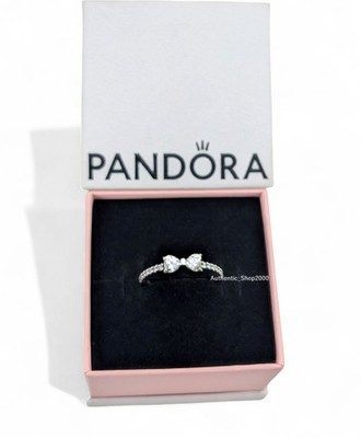 New 100% Authentic PANDORA 925 Ale Clear White Pave Sparkling Bow Ring 193510C02