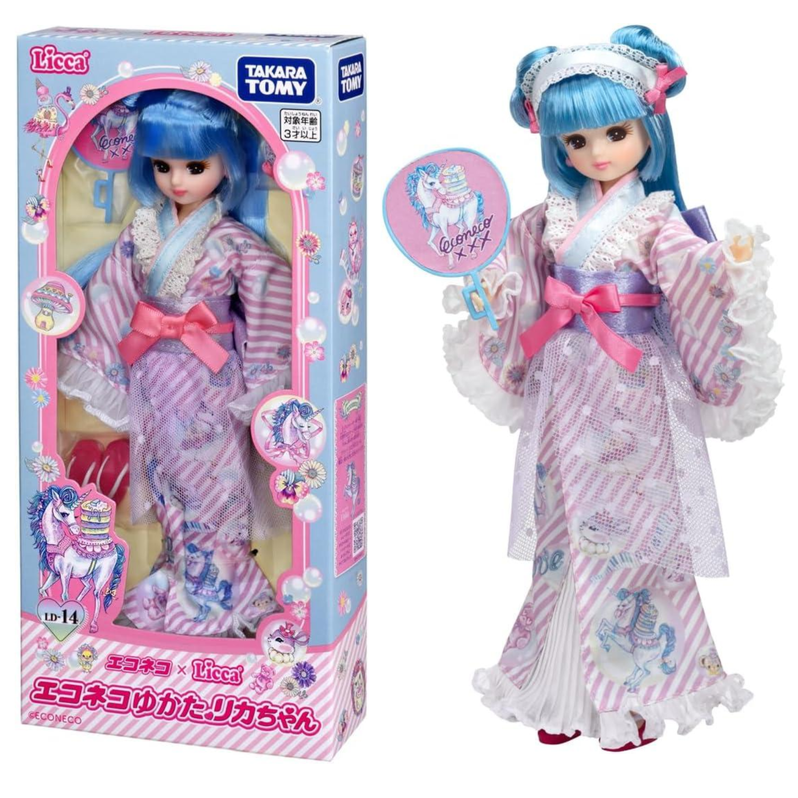 [Japan Limited] Licca-chan Doll LD-14 ECONECO Yukata Collaboration TAKARA TOMY