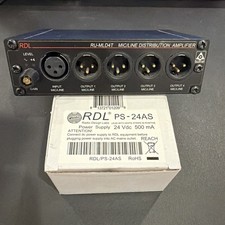 RDL RU-MLD4 Mic/Line Distribution Amplifier, One In - Four Out, w/ Power Supply