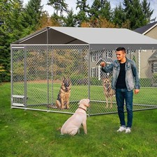 Outdoor Pet Dog Run House Kennel Shade Cage Enclosure w/Cover Playpen US