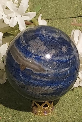 Lapis Lazuli Carved Gemstone Sphere 564g (A2) - Picture 2 of 4