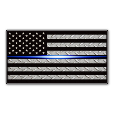 Mini Thin Blue Line (Laser) Flag Magnet