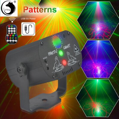 480 Muster Projektor Laser Bühnenlicht RGB USB Party Disco DJ Bühnenbeleuchtung