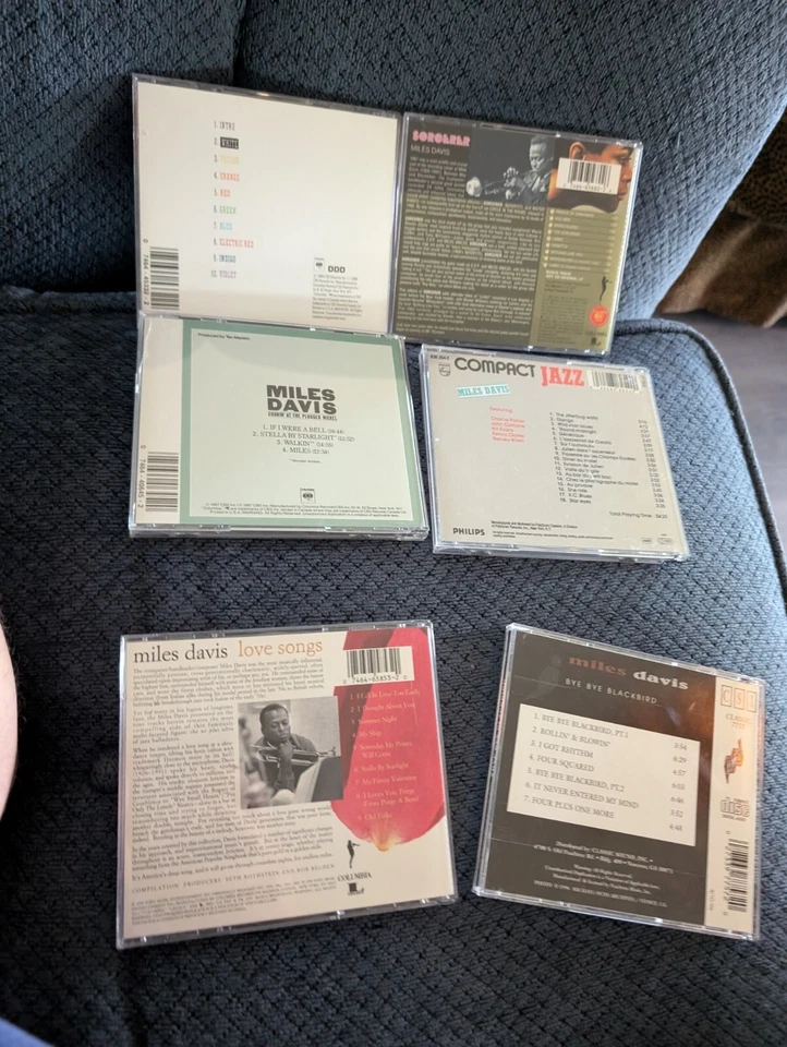 MILES DAVIS 6 CD LOT Compact Jazz Love Songs Aura Sorcerer Bye Blackbird Cookin' Foto 3 de 3