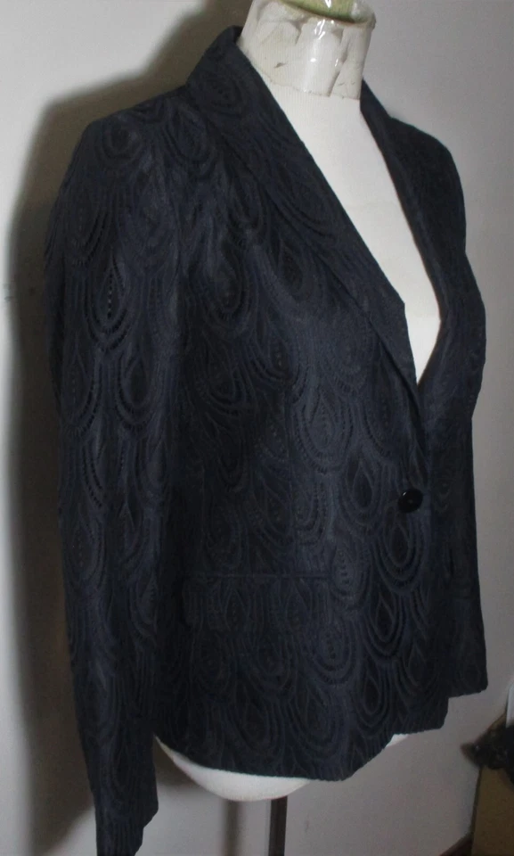 Chaqueta LILLY PULITZER Azul Nylon Pluma Encaje Botón Para Mujer Talla 4 Foto 3 de 4