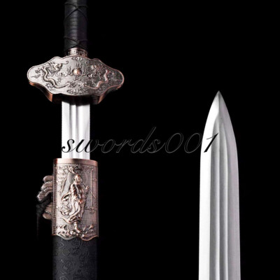 Chinese Kong Fu Sword Han Dynasty Jian Carbon Steel Blade Sharp Double Edge
