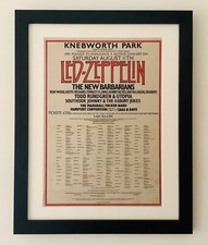LED ZEPPELIN+KNEBWORTH PARK GIG+1979+ORIGINAL FRAMED MUSIC MAGAZINE ADVERT