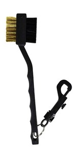 Ray Cook Golf Double Sided Black Retractable Club Brush ~ Stiff & Soft Bristles