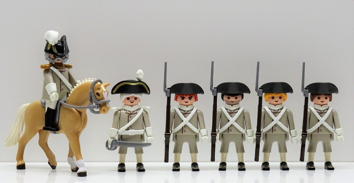 5 Soldats Marine Playmobil - Habits Rouges Garde Française - Occasion