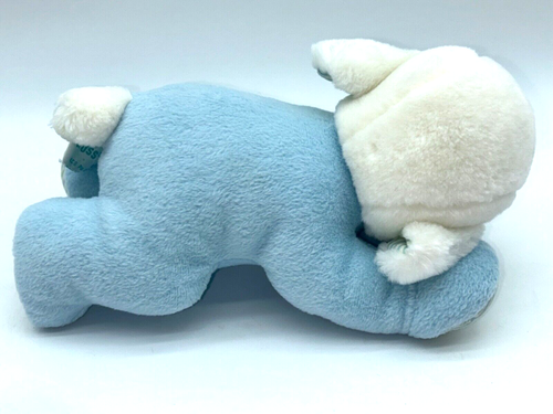 Russ Berrie Jammies Lamm Schaf blau mit Plüsch Rassel Lovey schlafend selten - Bild 4 von 6