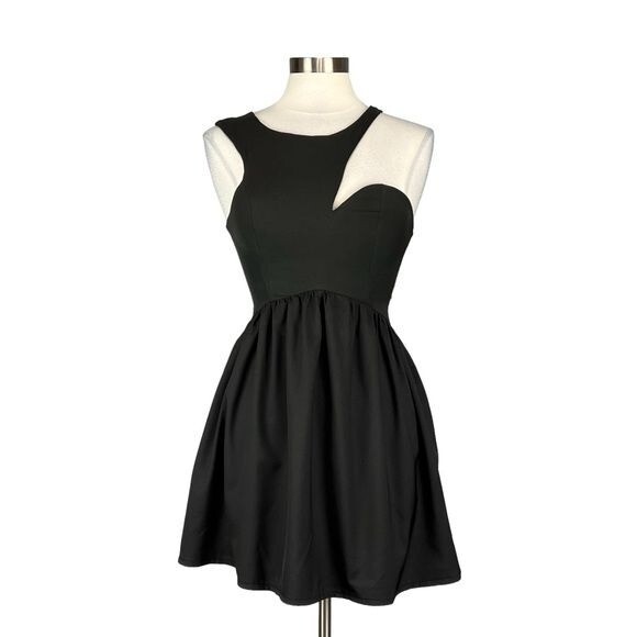 Xenia Boutique My Night Black Cutout Skater Mini Dress size