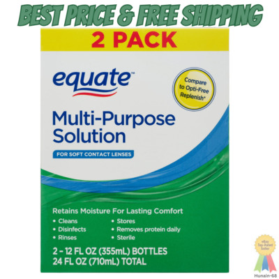 Equate Multi-Purpose Solution Twin Pack, 12 fl oz, 2 Count