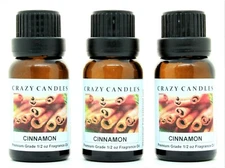 3 Cinnamon 1/2oz Premium Grade Scented Fragrance Oil Crazy Candles