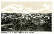 Vtg Postcard Bird's-Eye View 151st Inf Brigade Quarters Camp Devens Ayer MA UNP